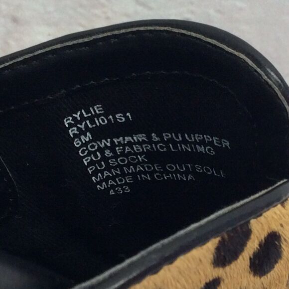 Steve Madden Rylie Mules Women's 6M Leopard Print Cow Hair Vegan Leather Slip On - Picture 2 of 12